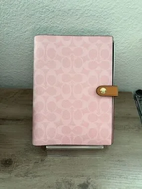 Coach | Office | Coach Powder Pink Notebook In Signature Canvas | Poshmark